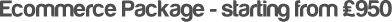 Ecommerce package - starting from £950